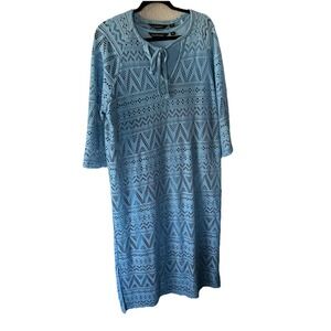 Colleen Lopez Crochet Vacation Maxi Dress with Cami Slip Size L Beach Nautical